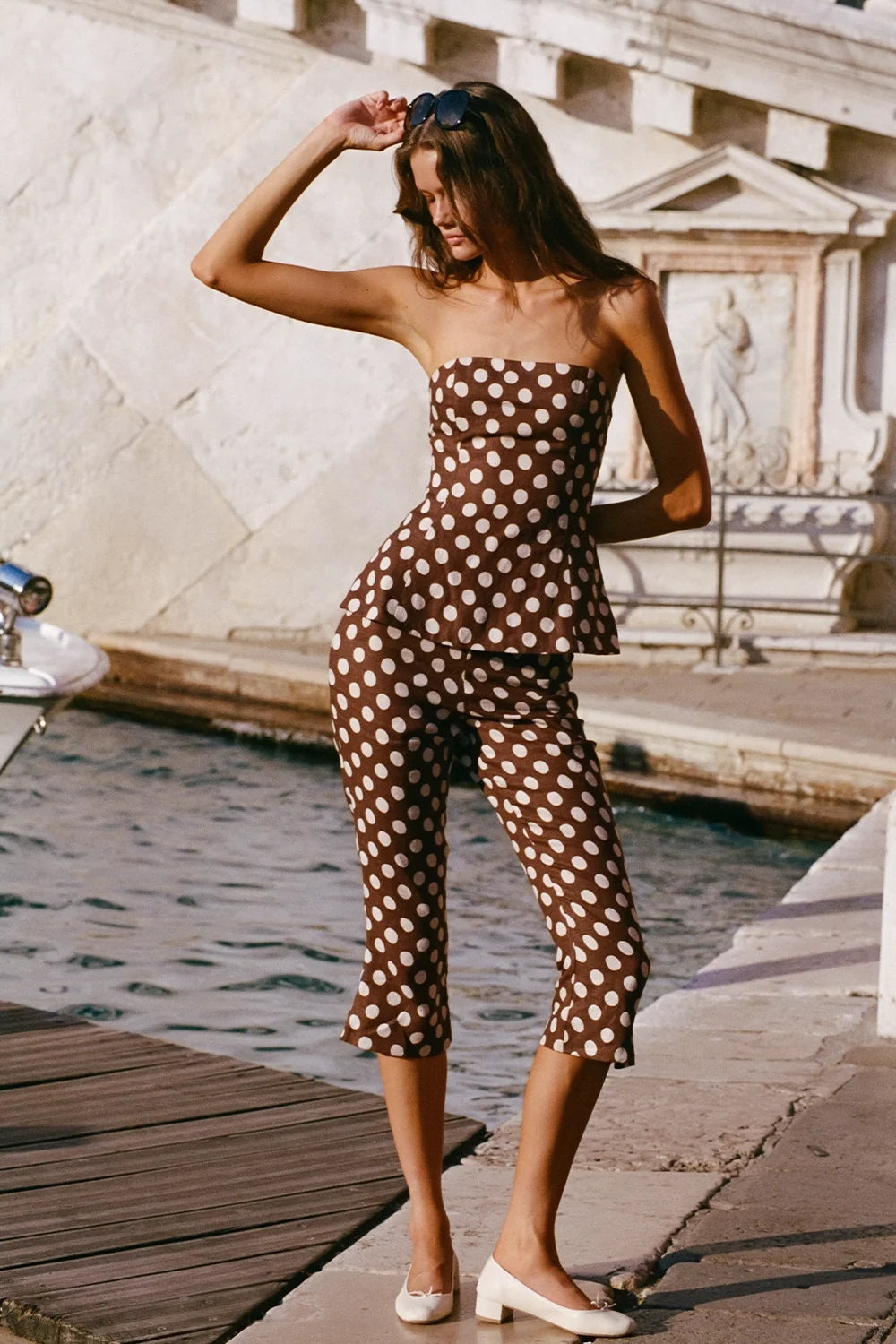 Valeria Capri Pant Cioccolato Dot