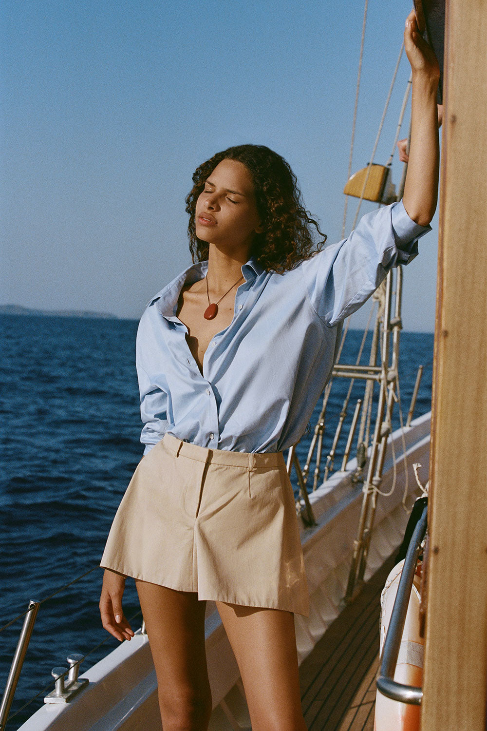 En Vau Oversized Shirt Soft Blue - Final Sale