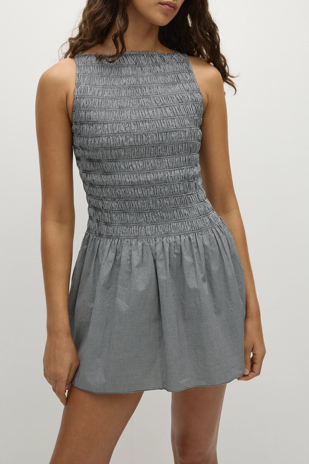 Noa Mini Dress Gingham Black - Final Sale