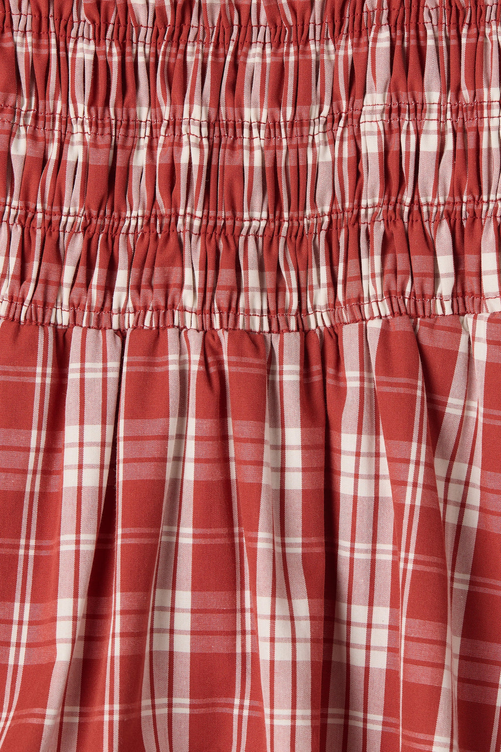 Gerta Midi Dress Ines Check Terra Rosso