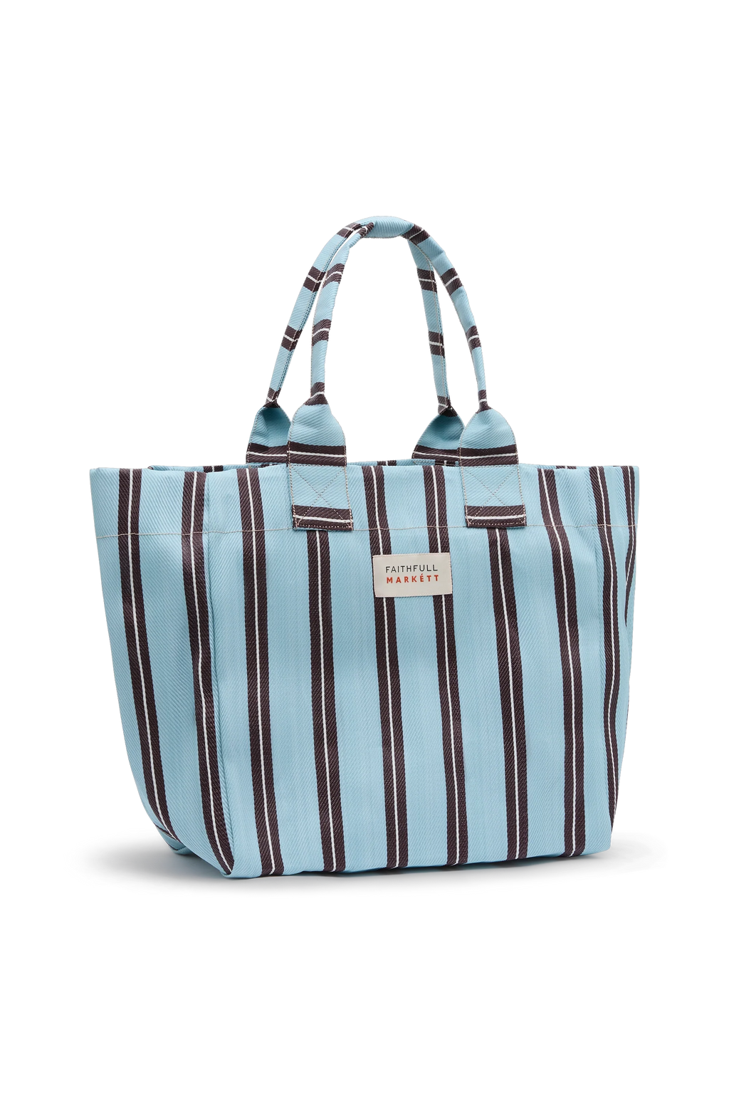 MARKÉTT Tote Bag Stripe Aqua Chocolate - Final Sale
