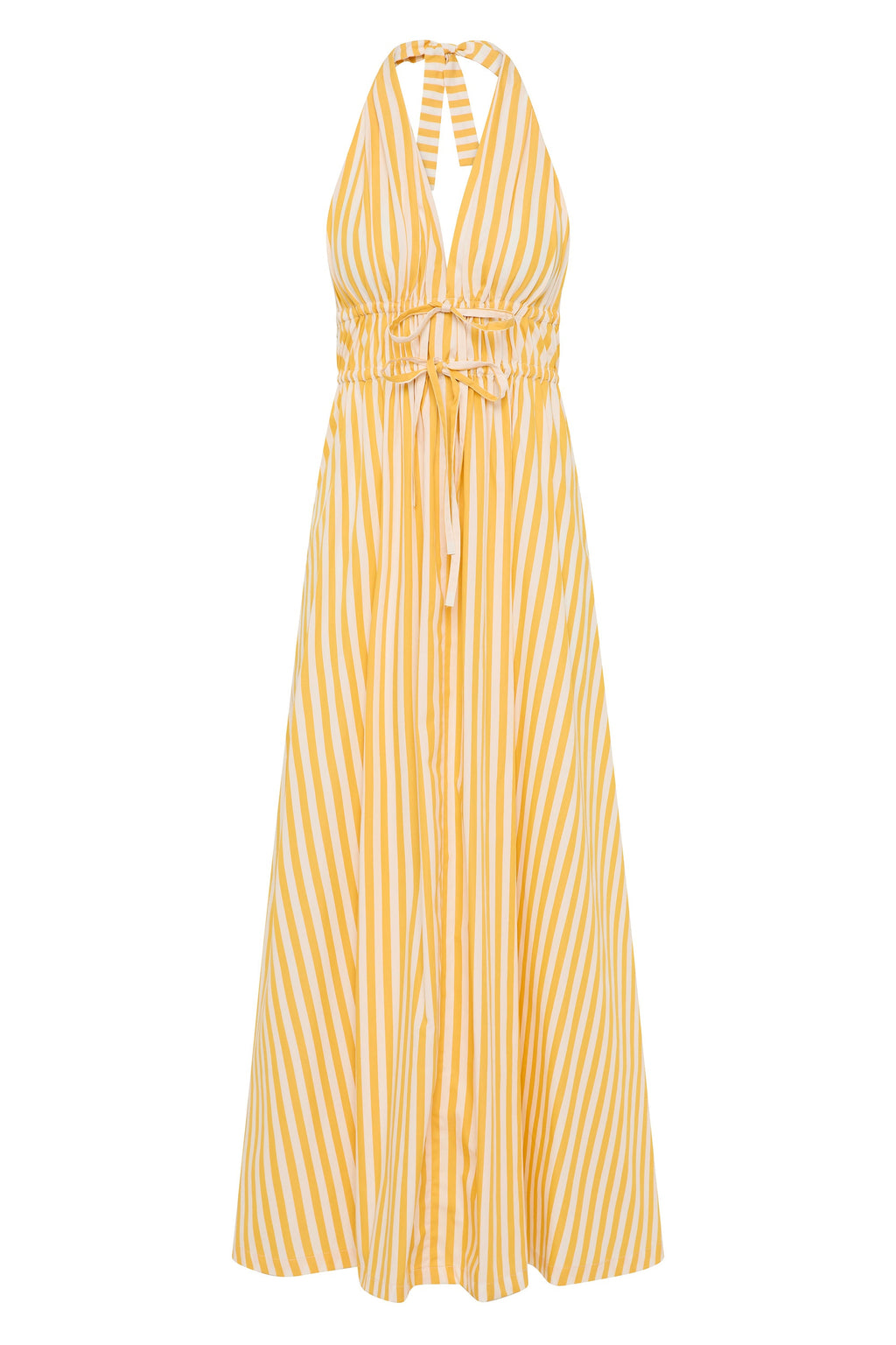 Ermita Midi Dress Orozco Stripe Mustard - Final Sale