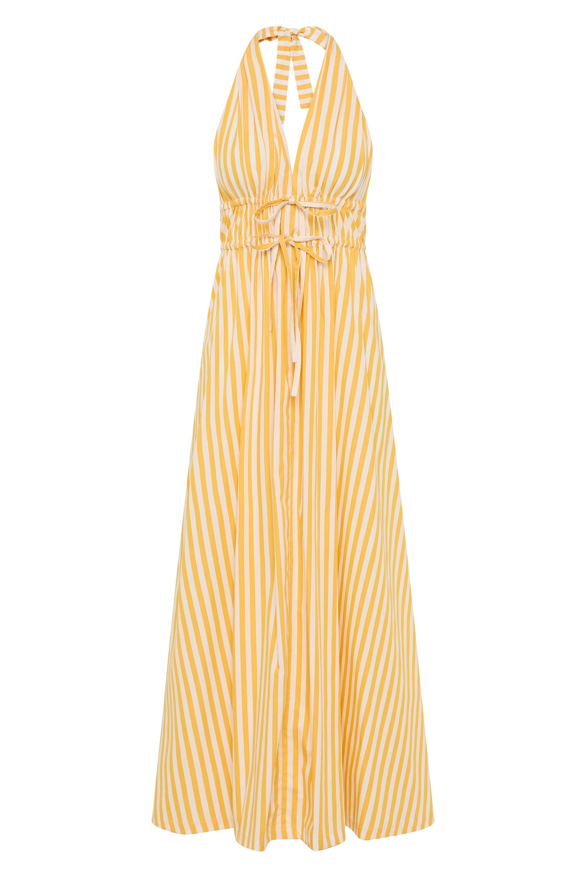 Ermita Midi Dress Orozco Stripe Mustard - Final Sale