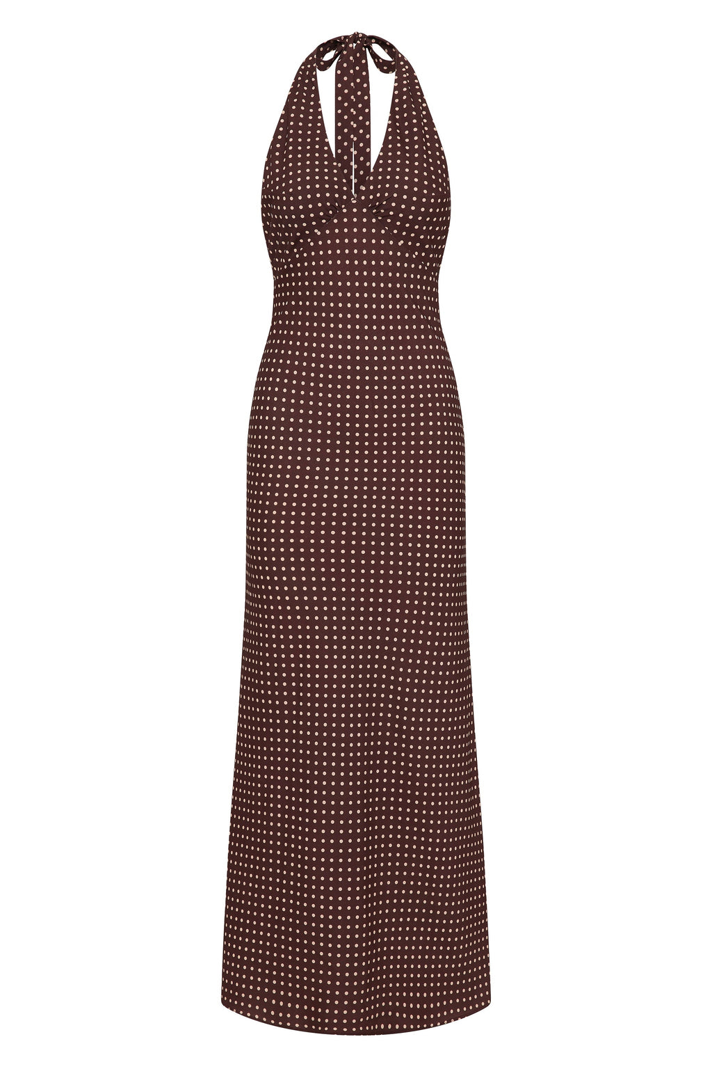 Rosa Maxi Dress Polkadot Chocolate Plum - Final Sale