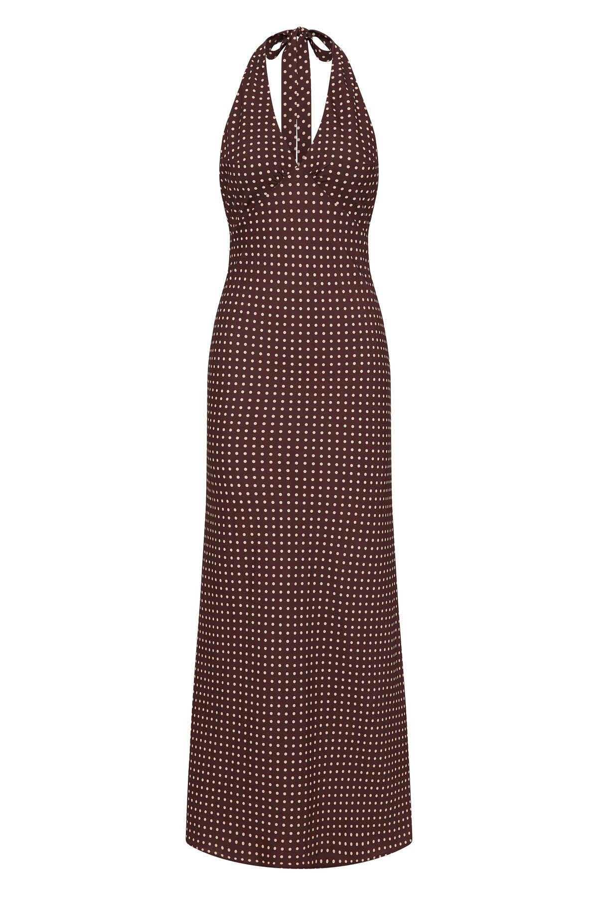 Rosa Maxi Dress Polkadot Chocolate Plum - Final Sale