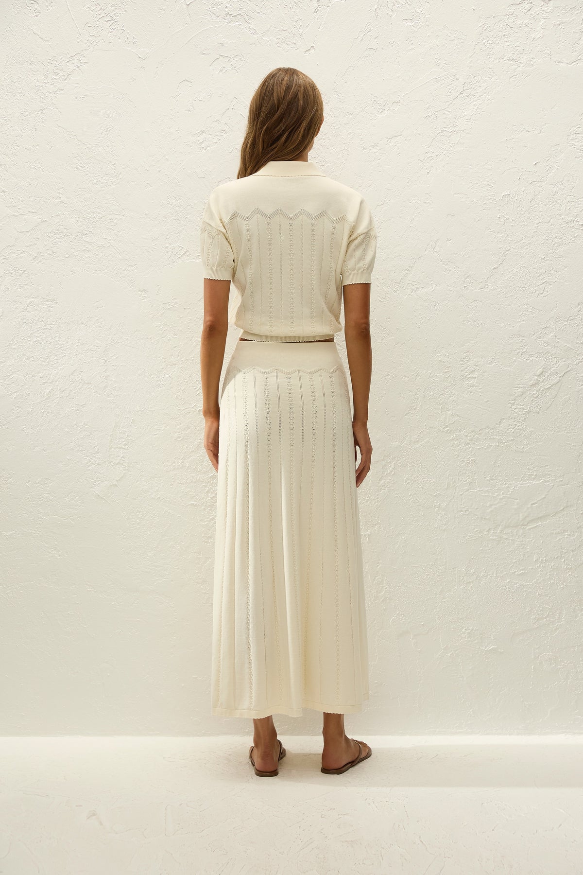 Mieralla Maxi Skirt Maja Pointelle Vintage White