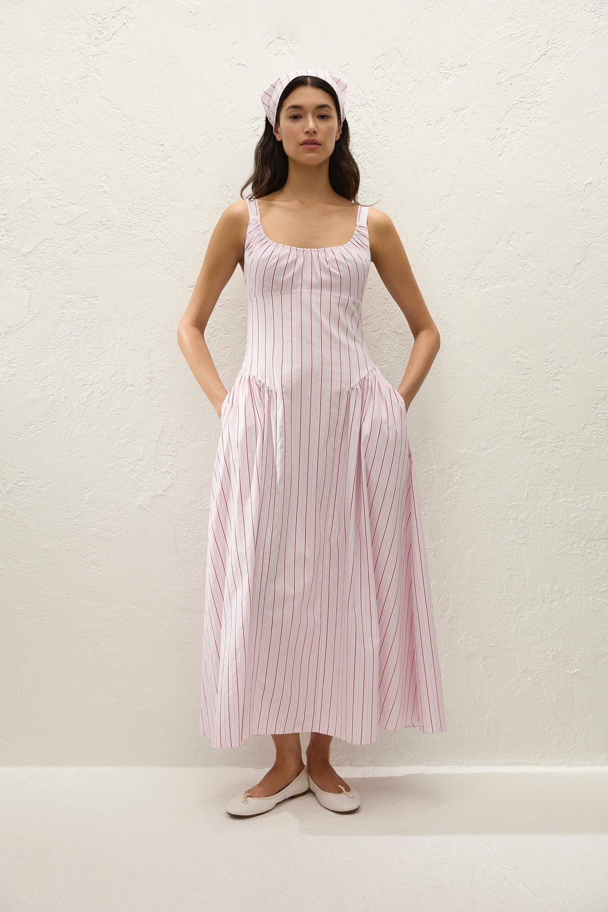 Lucia Head Scarf Fiori Stripe Palazzo - Final Sale