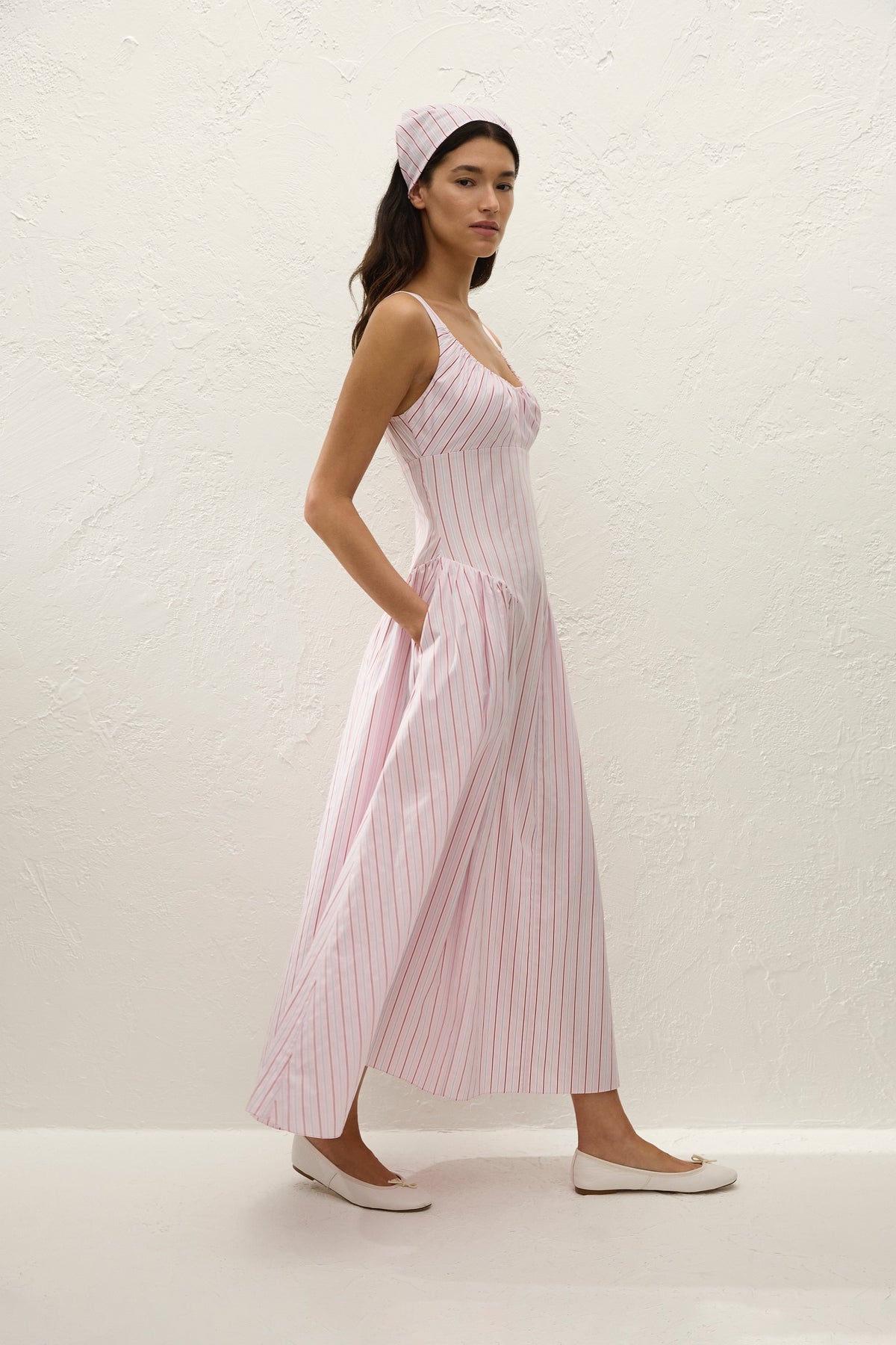 Lucia Head Scarf Fiori Stripe Palazzo - Final Sale