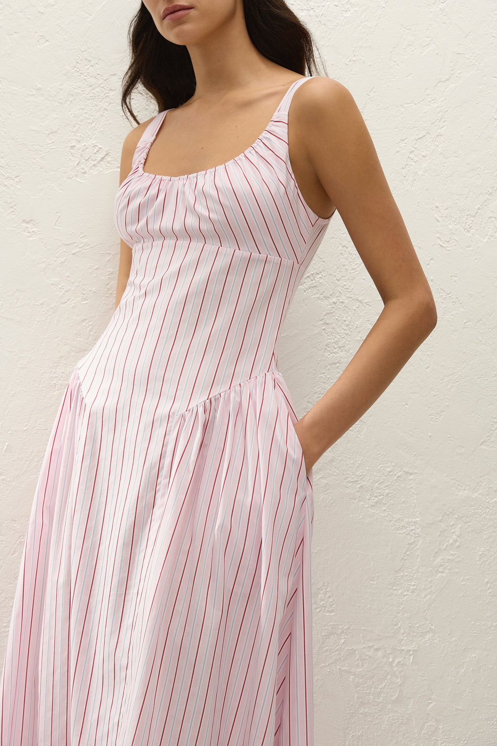 Marcella Midi Dress Fiori Stripe Palazzo - Final Sale