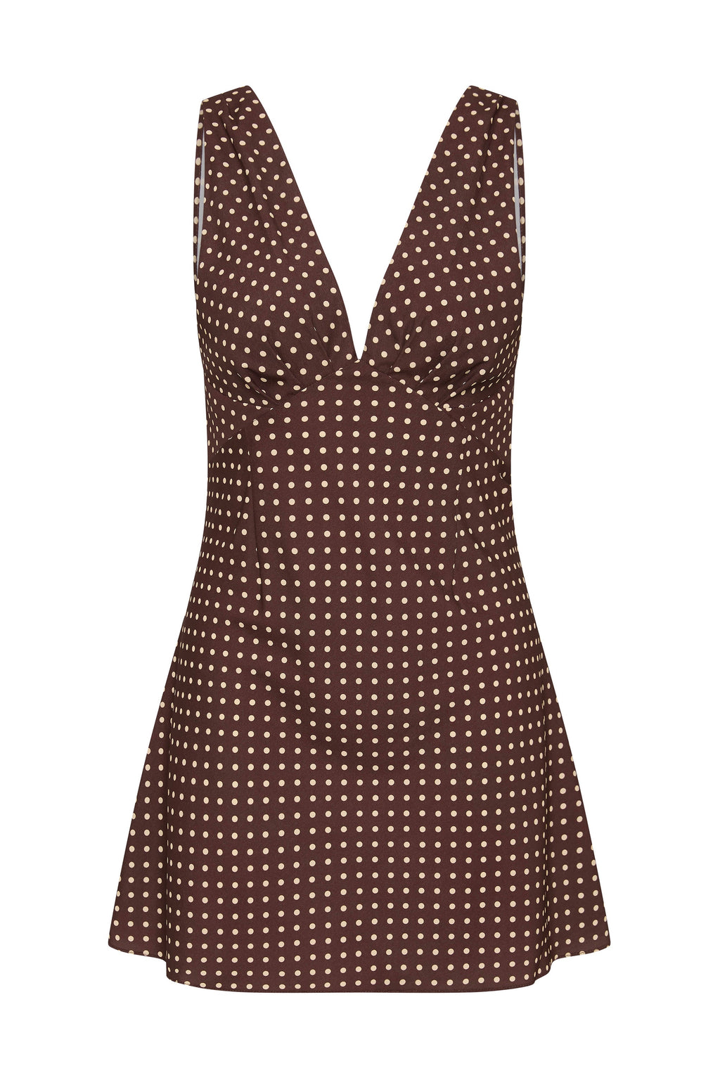 Graciela Mini Dress Polkadot Chocolate Plum - Final Sale
