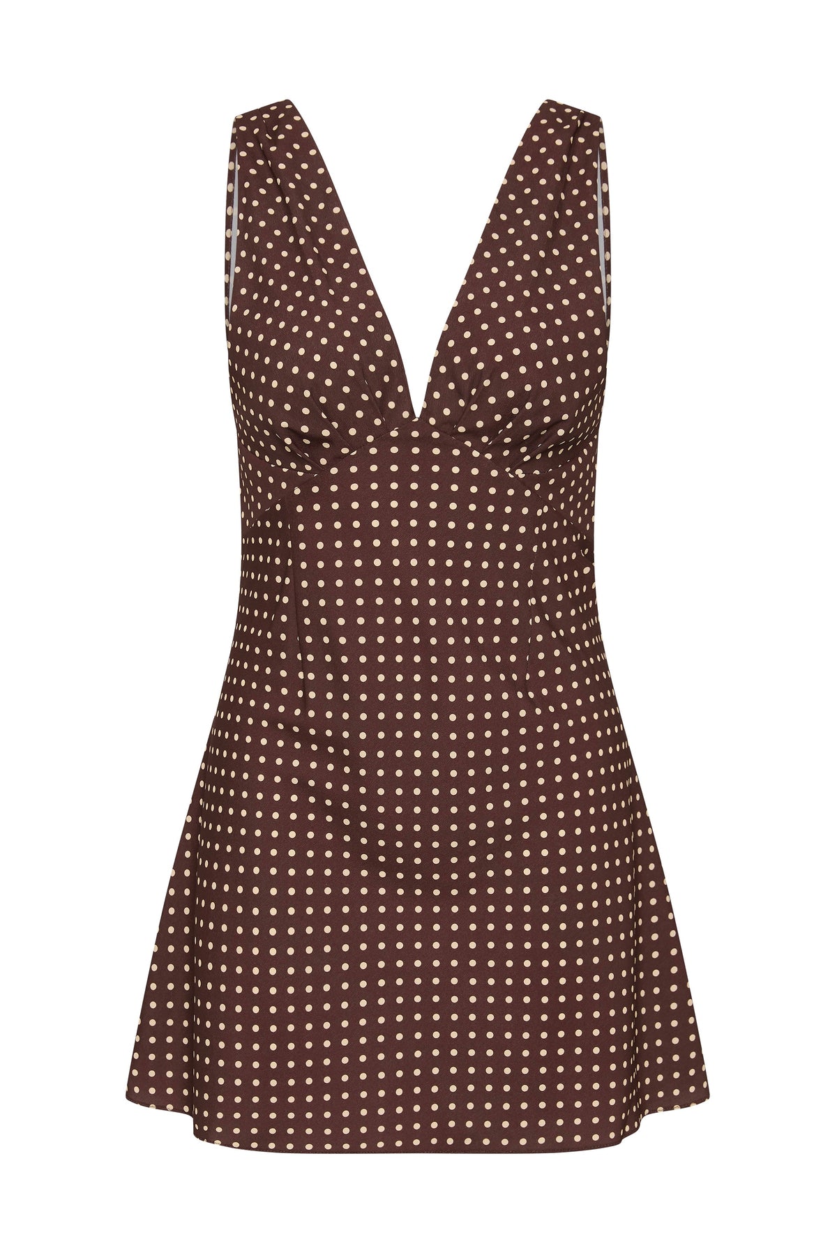 Graciela Mini Dress Polkadot Chocolate Plum - Final Sale