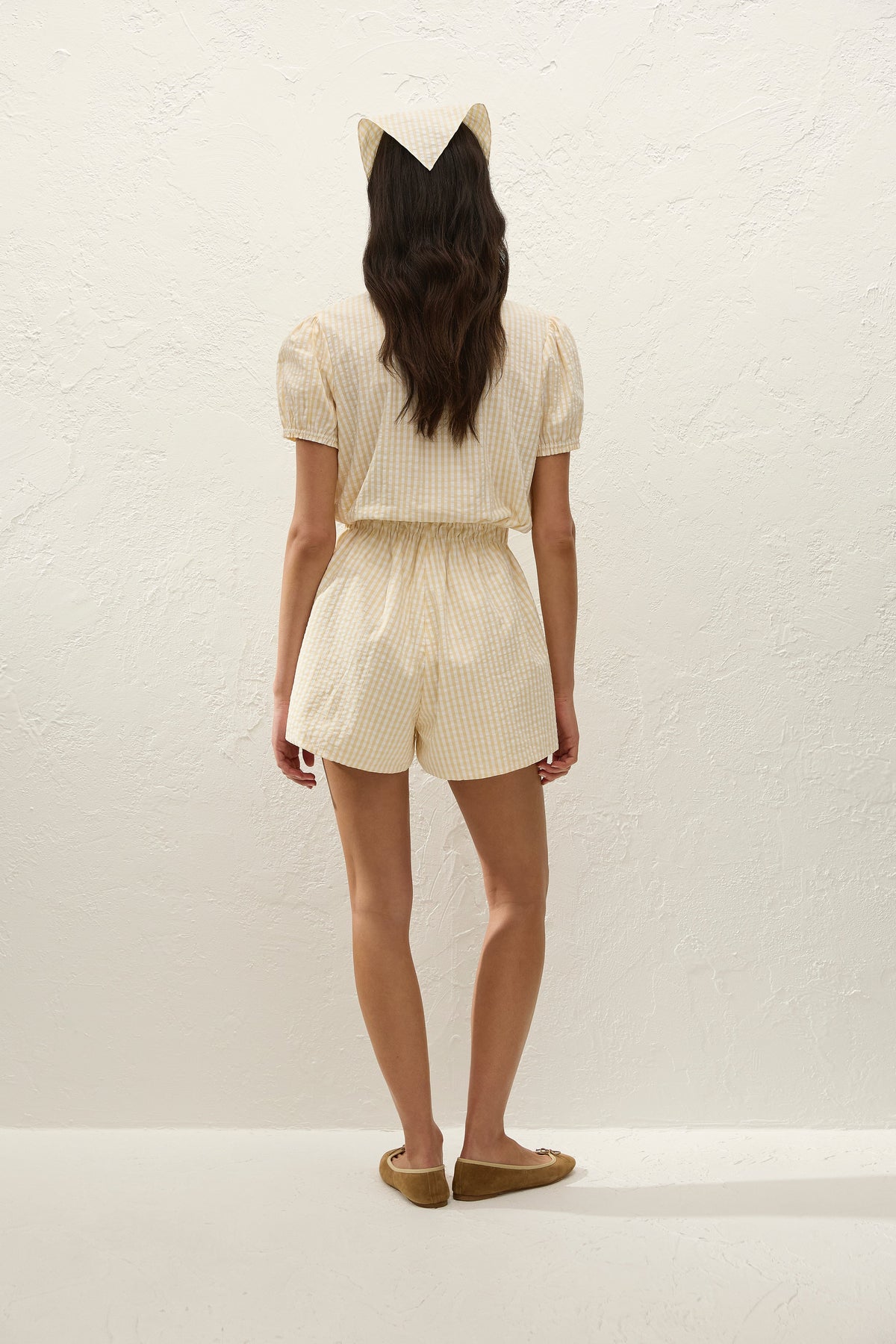 Roma Playsuit Butter Textured Gingham