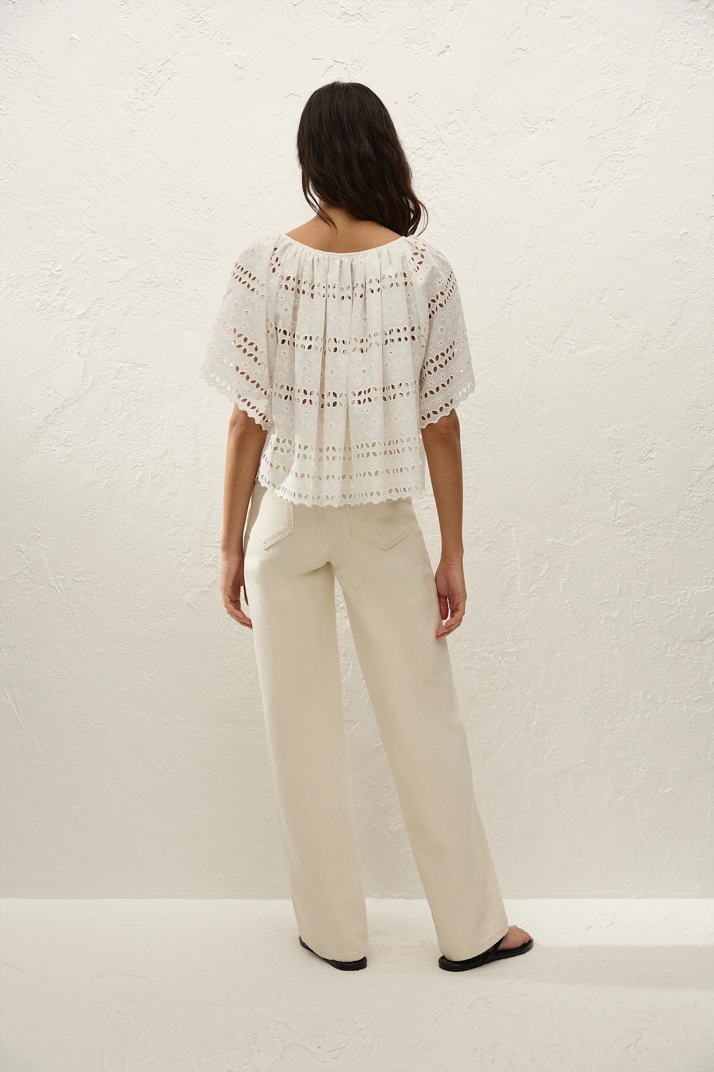 Mitla Top Rosa Broderie White - Final Sale
