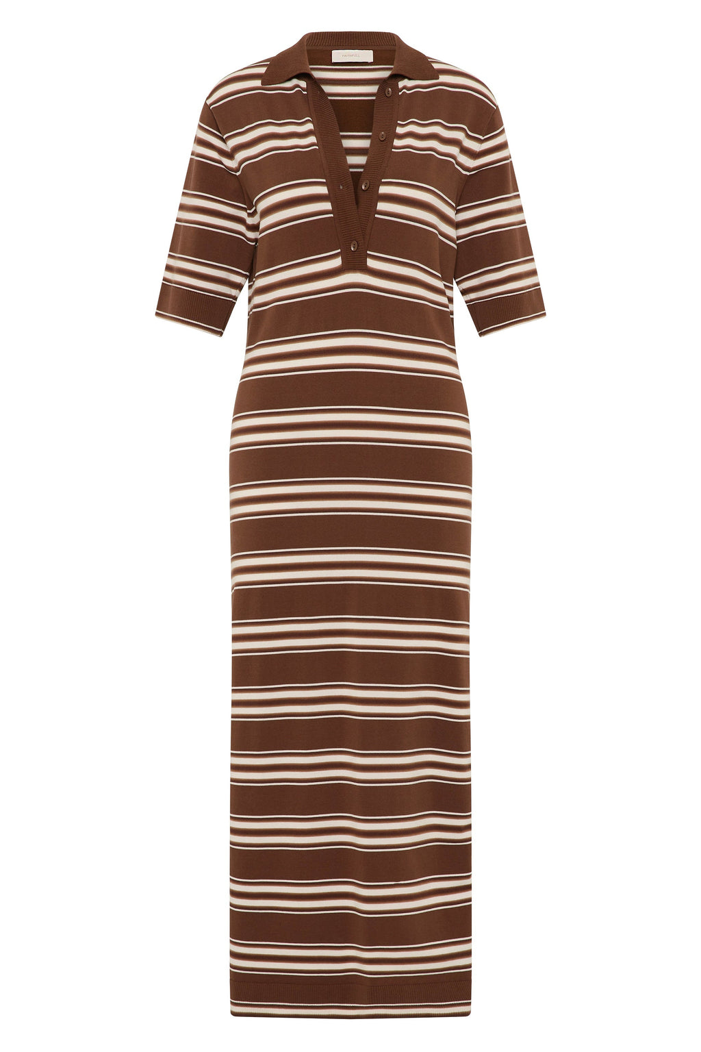 Santiago Polo Dress Ombre Stripe Macro Carob - Final Sale