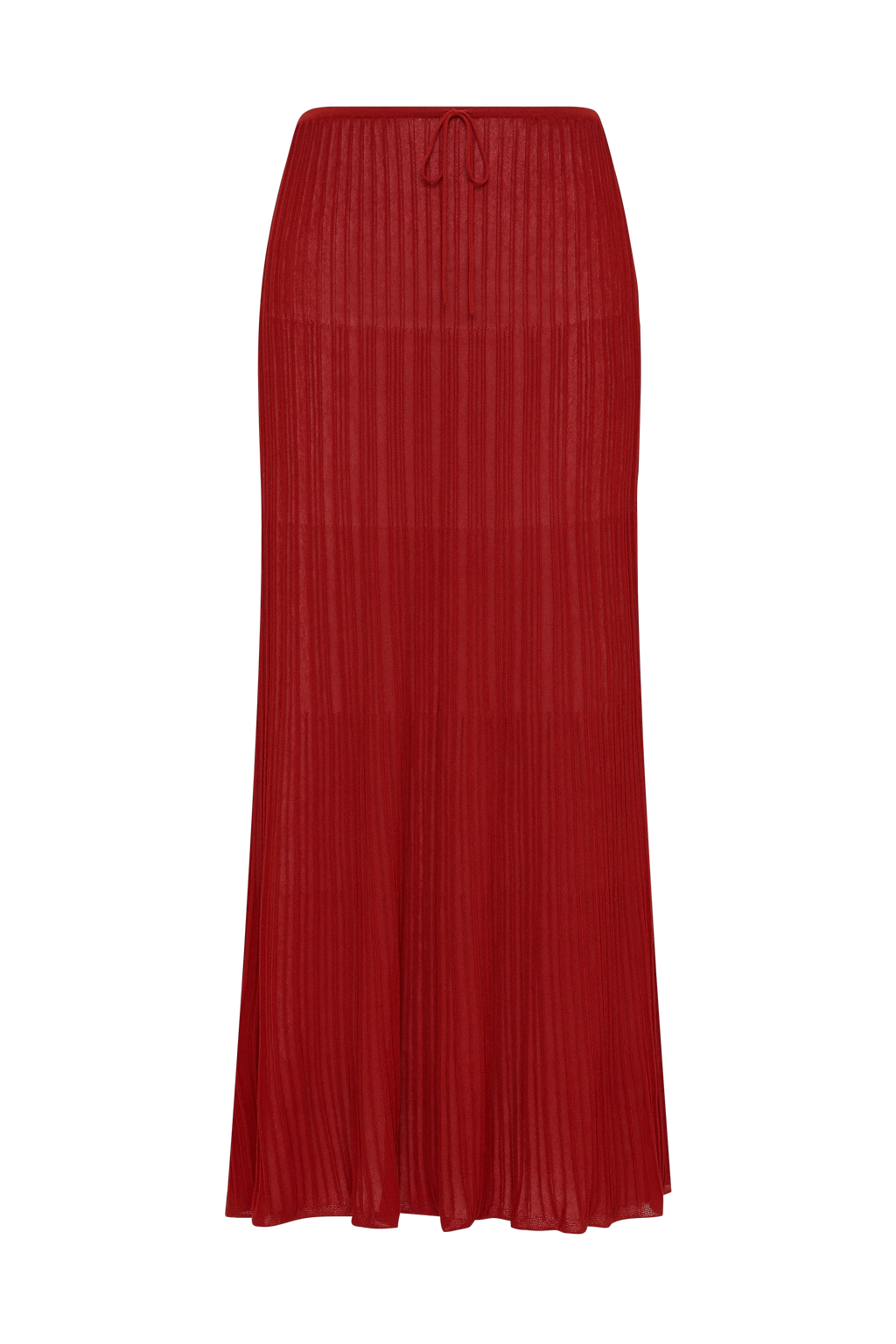 Citara Drawstring Midi Skirt Red Ochre