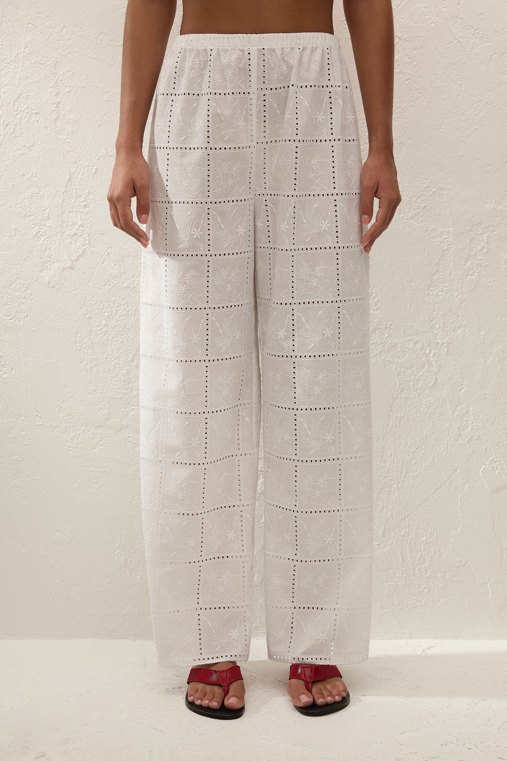 Mora Pant Handkerchief Broderie White