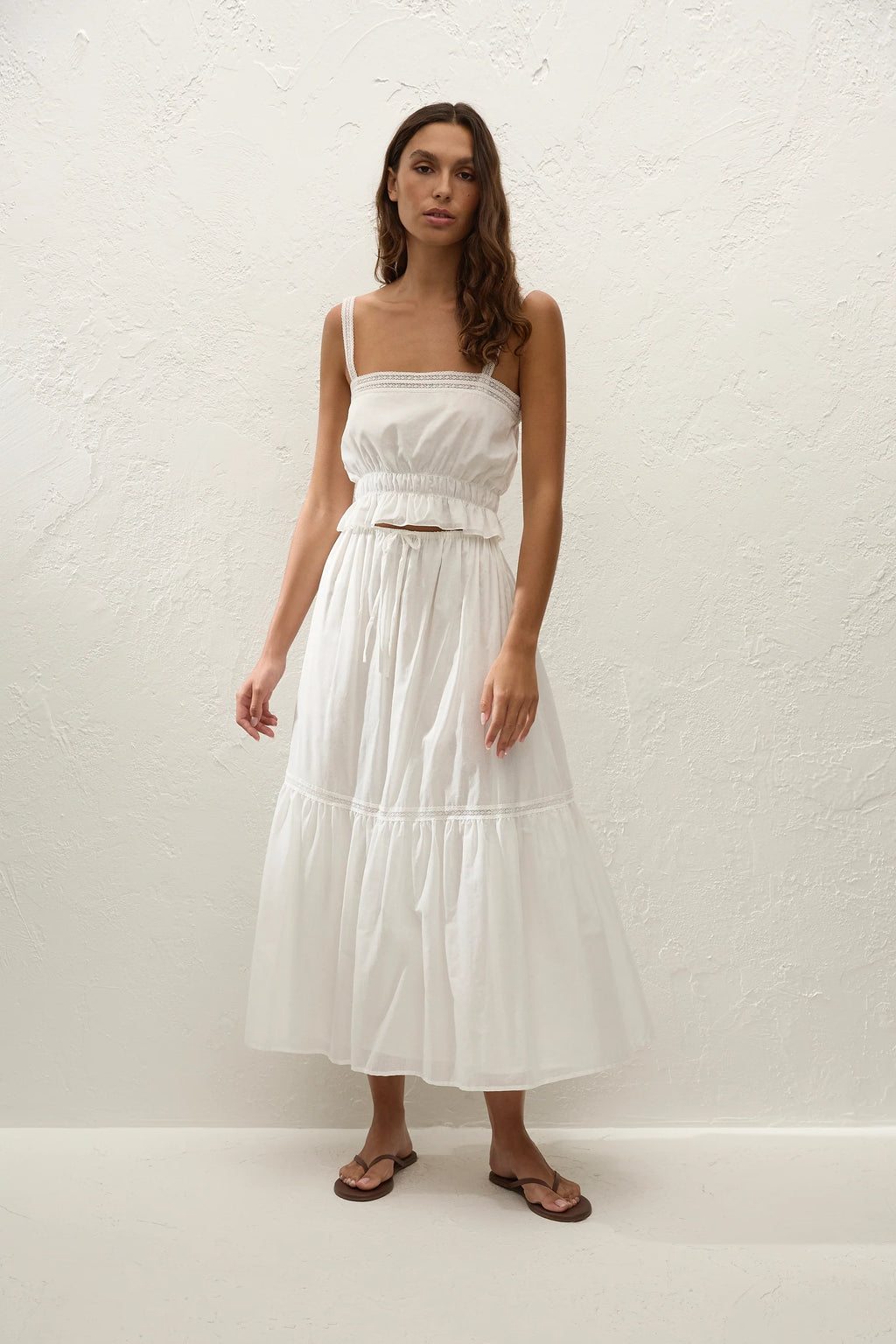 Venta Midi Skirt White - Final Sale