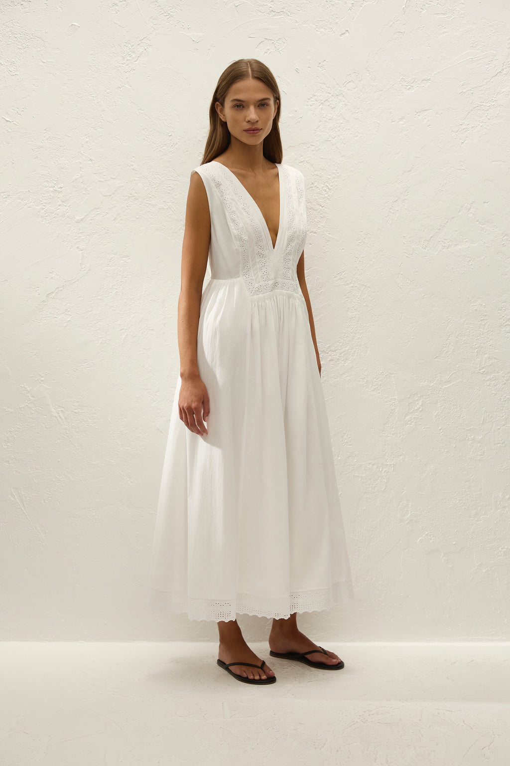 Dalila Midi Dress Fernanda Lace Antique White