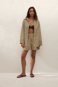 Clemente Short Carmen Stripe Sand Cedar
