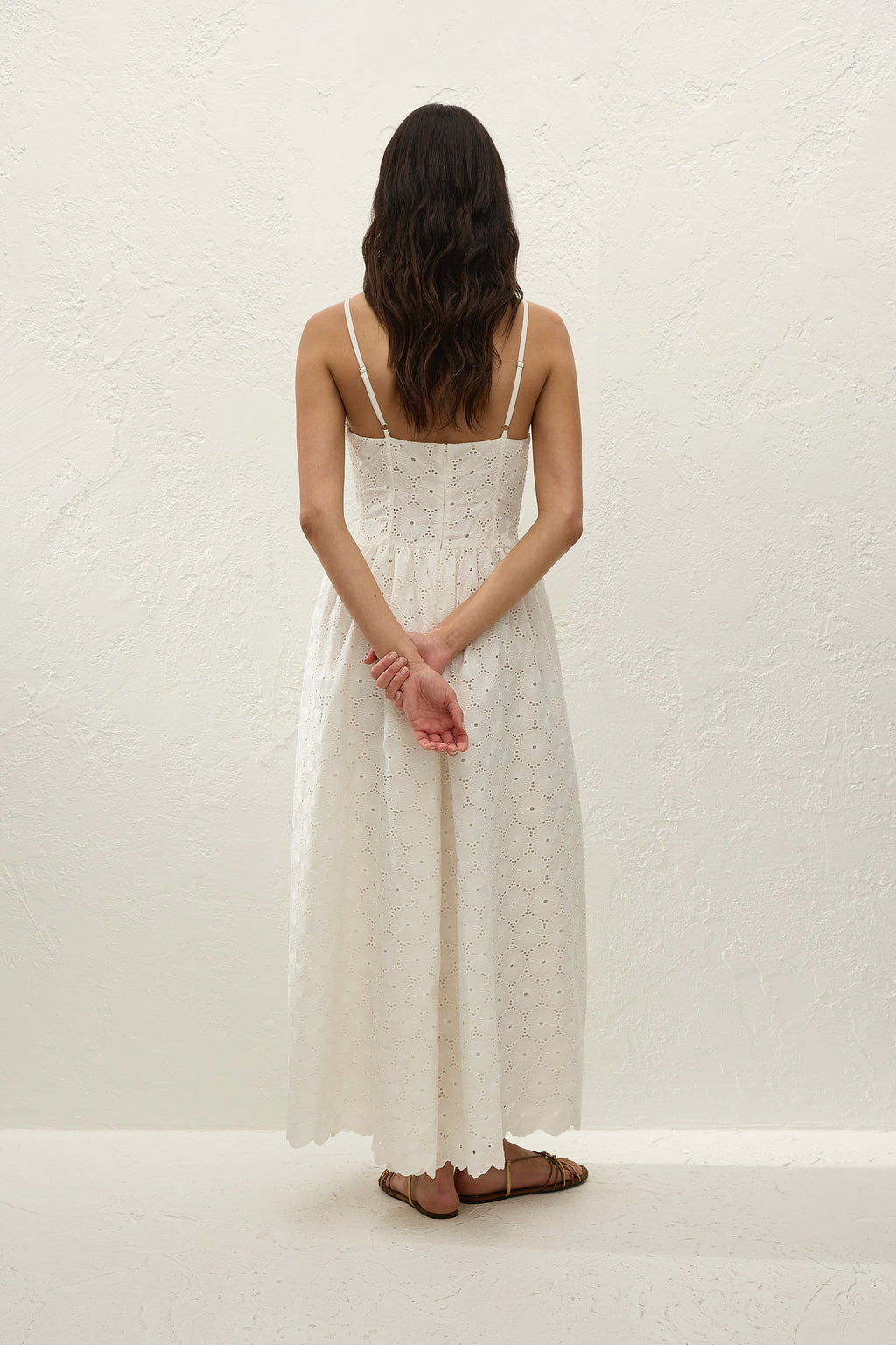 Milana Midi Dress Dolce Broderie White