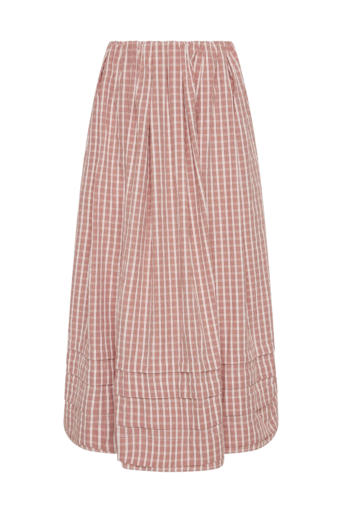 Cales Skirt Paloma Check Cinnamon White