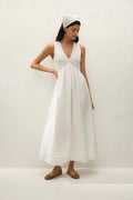 Fiora Midi Dress Fresco Lace White - Final Sale