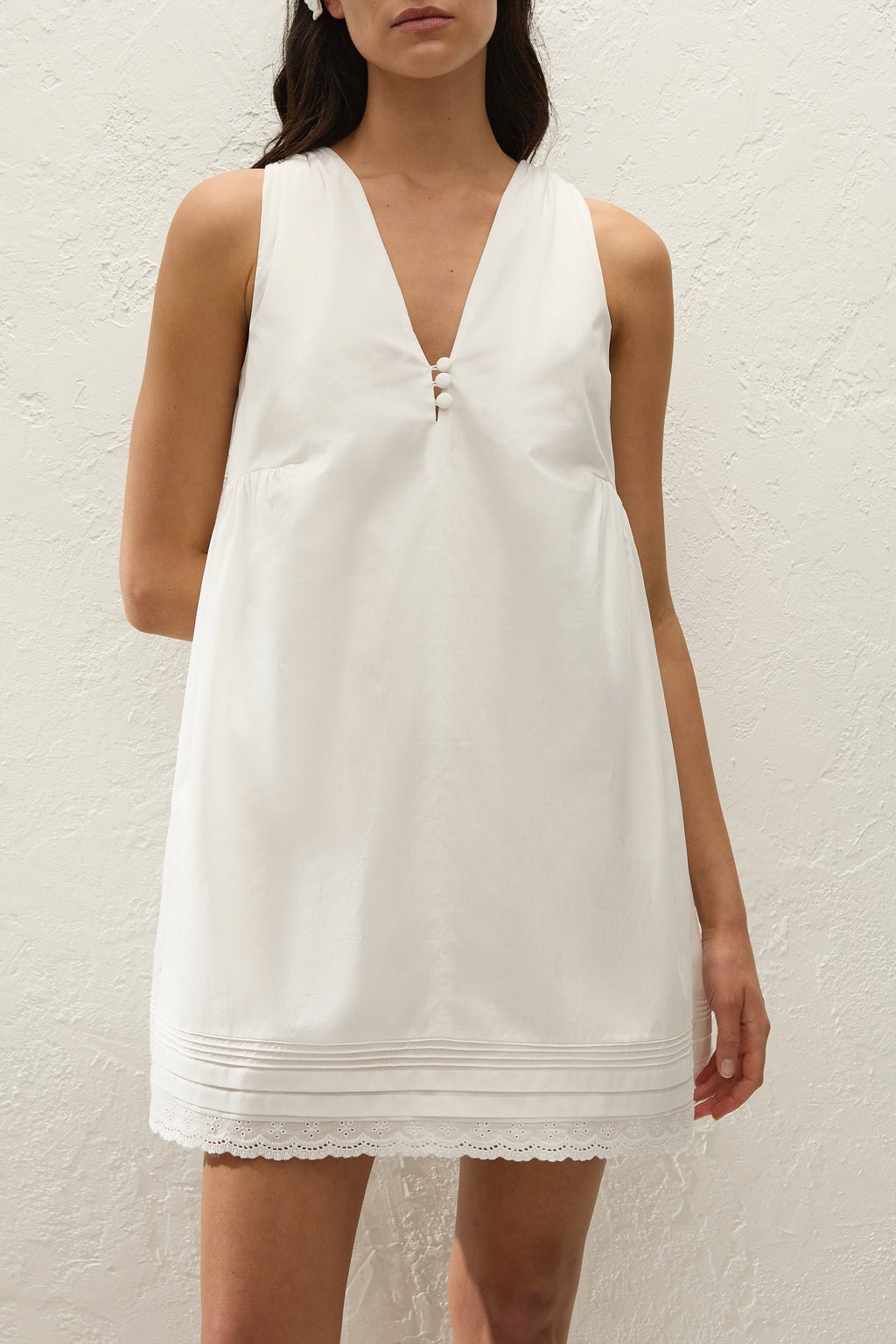 Dion Mini Dress Fiore Lace White