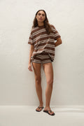 Le Paz Top Ombre Stripe Macro Carob - Final Sale