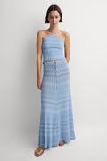 Ria Skirt Light Blue Chevron - Final Sale
