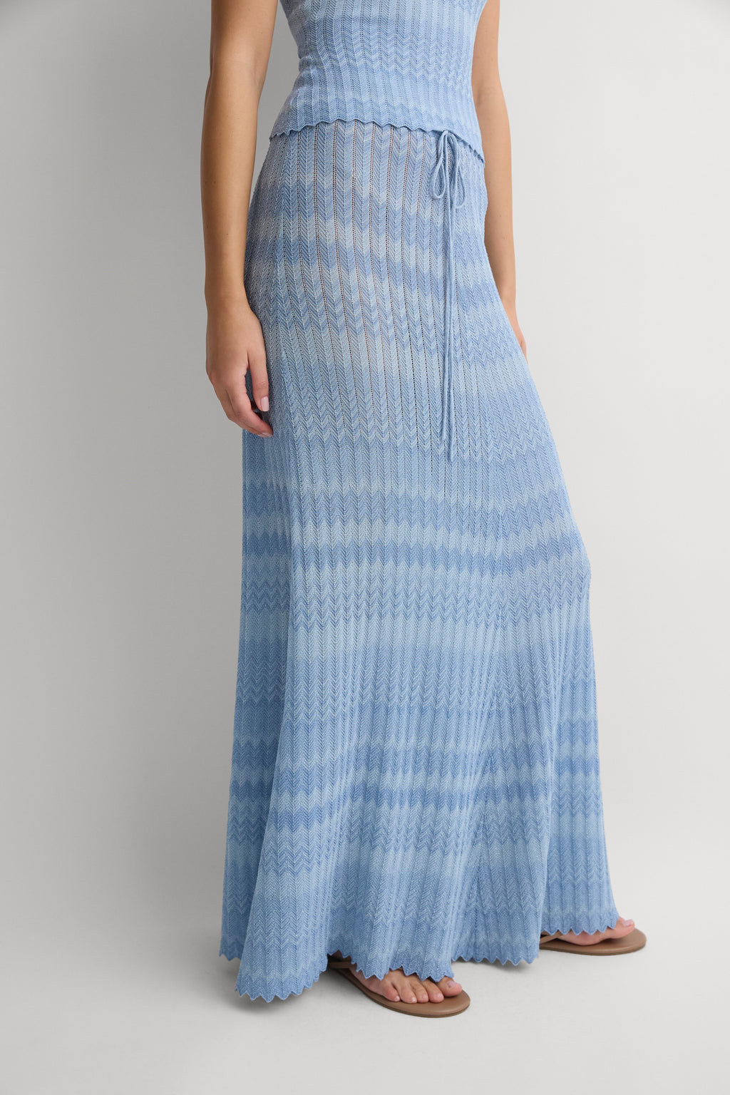 Ria Skirt Light Blue Chevron - Final Sale