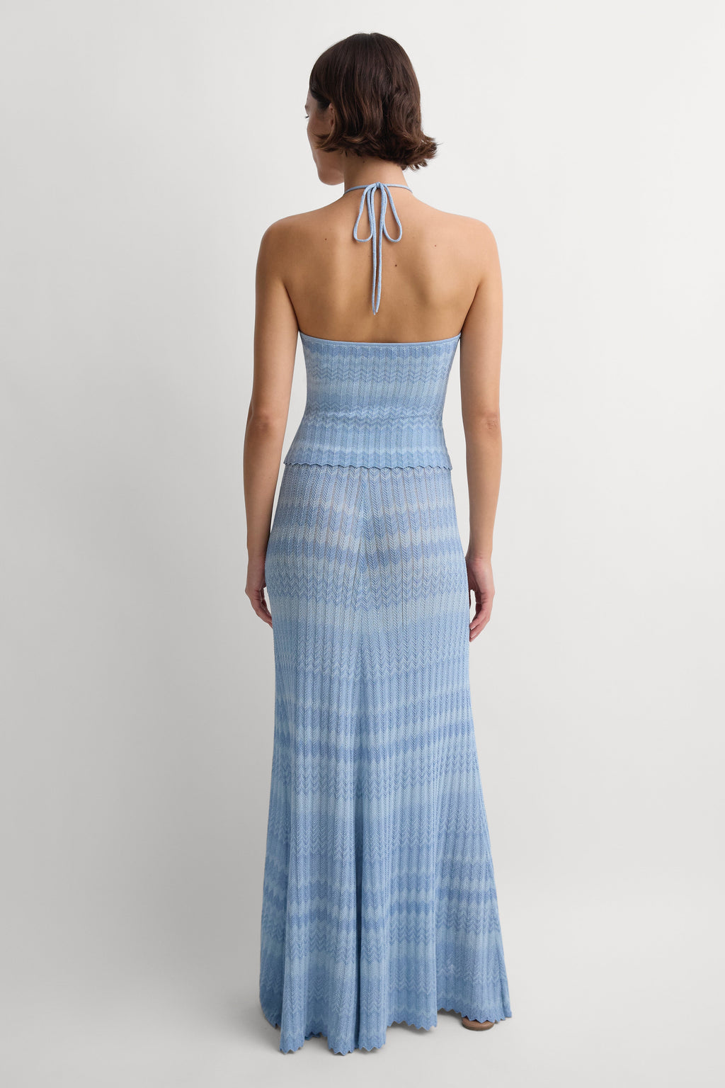 Ria Skirt Light Blue Chevron - Final Sale