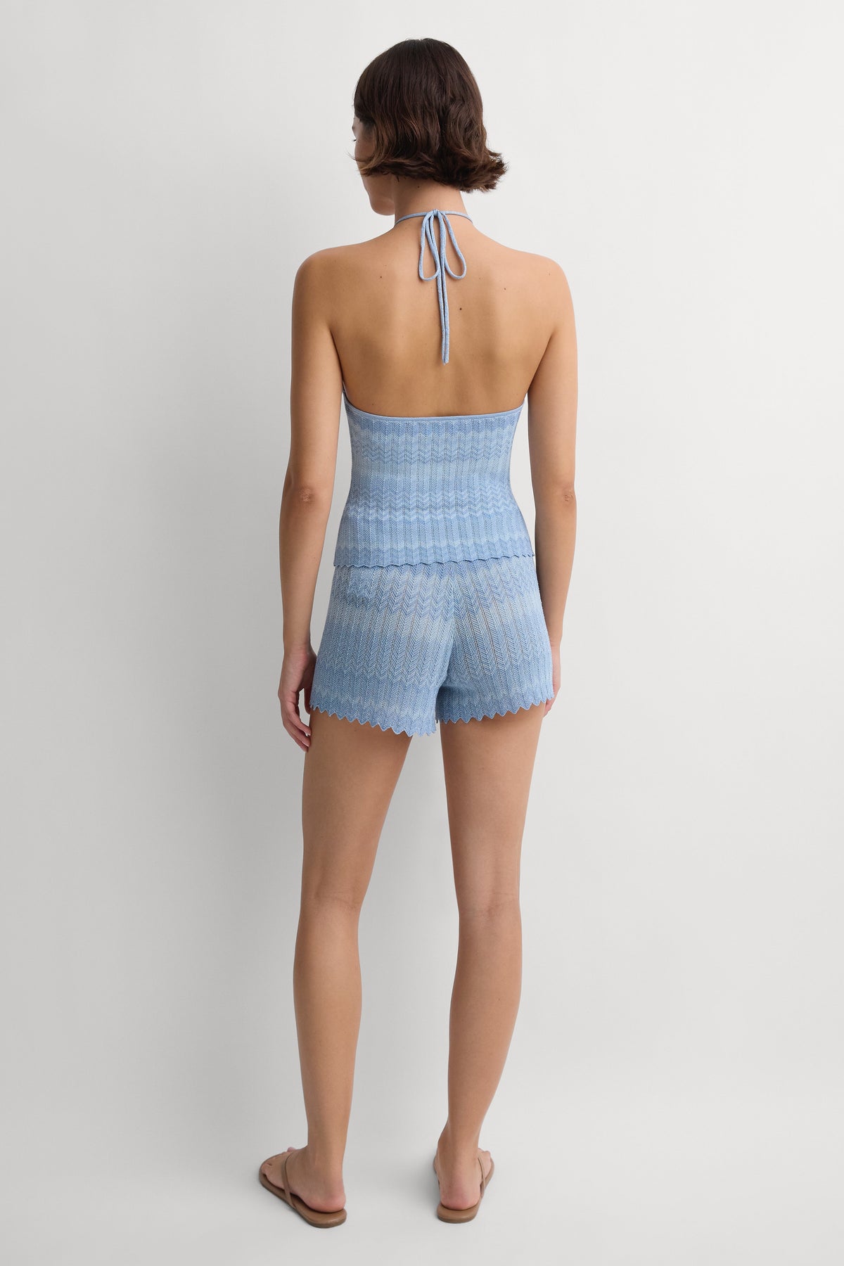 Raya Short Light Blue Chevron - Final Sale