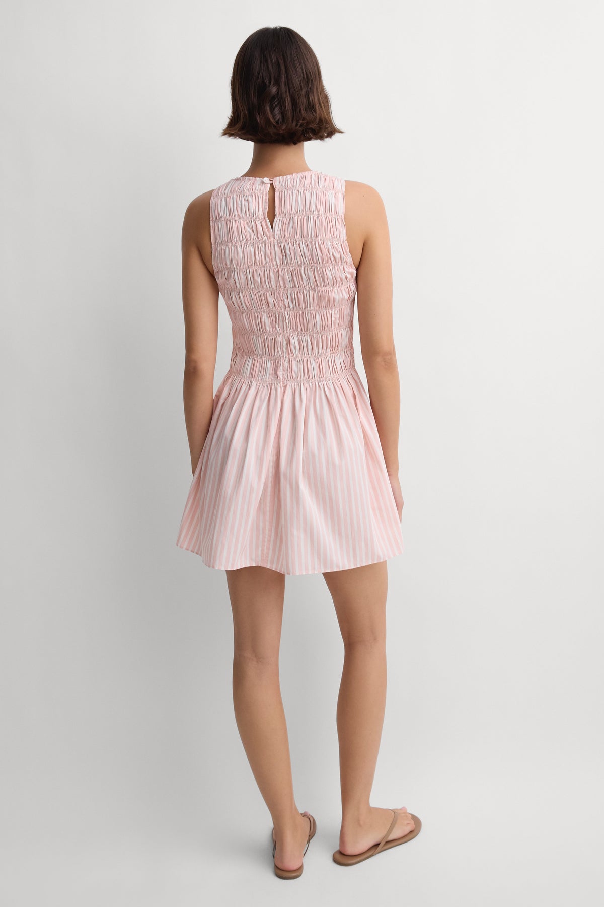 Heidi Mini Dress Carmen Stripe Peony White - Final Sale