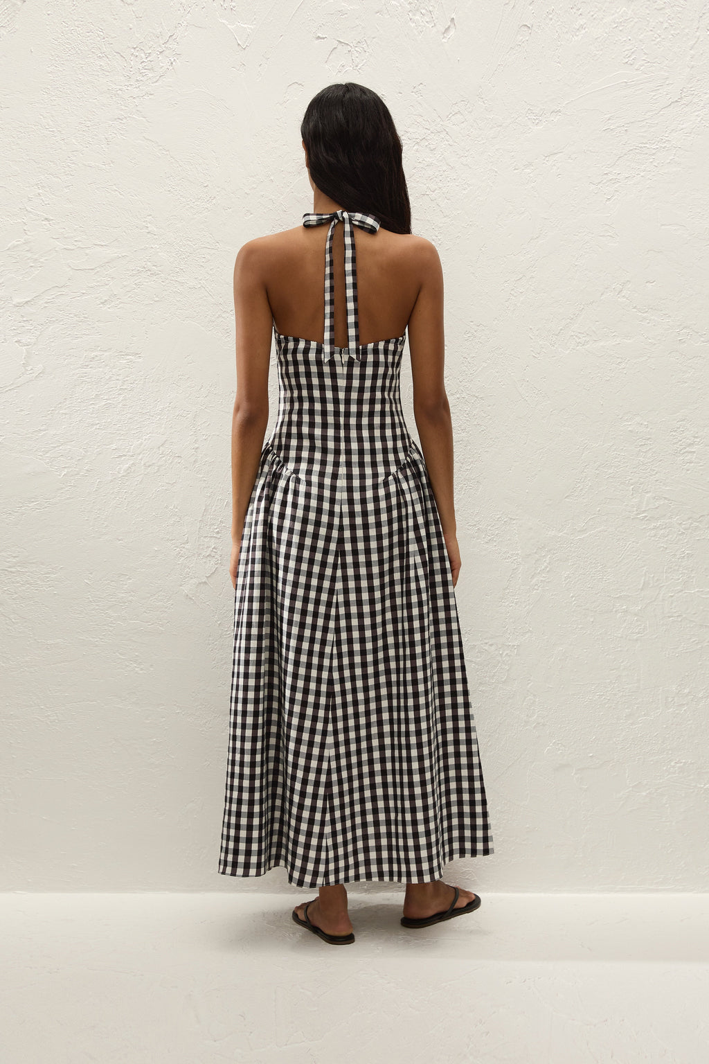 La Cala Midi Dress Gingham Black
