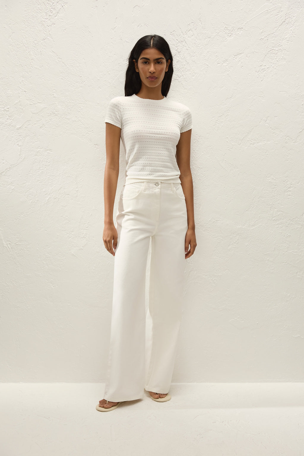 Lisandra T-Shirt Gisele Pointelle Vintage White