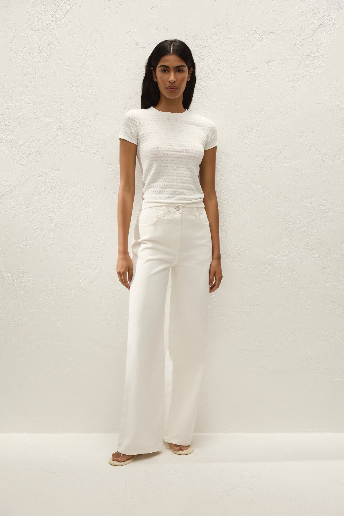 Lisandra T-Shirt Gisele Pointelle Vintage White