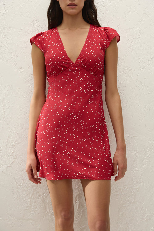 Alvisa Mini Dress Linnea Dot Rosso