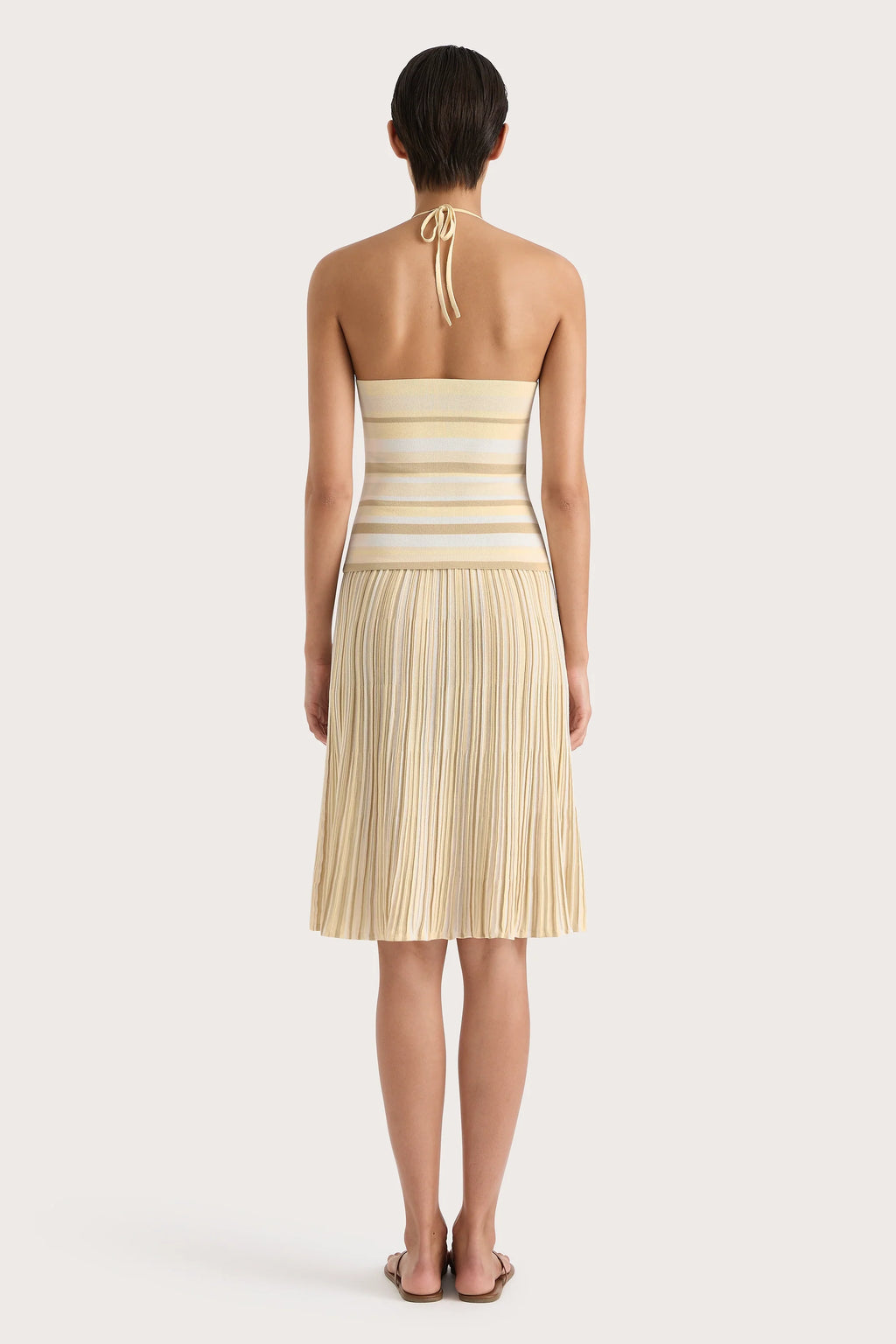 Citara Drawstring Skirt Butter Stripe - Final Sale