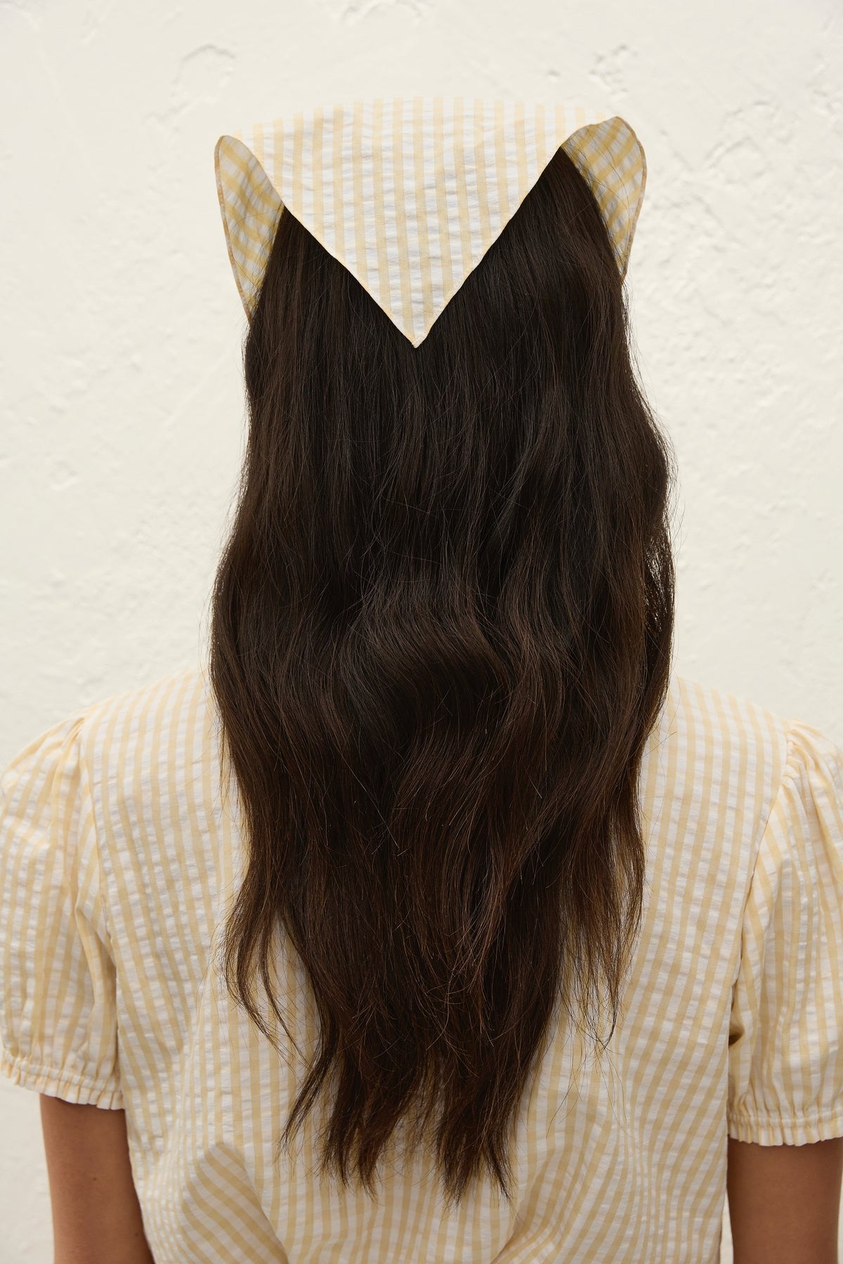 Lucia Head Scarf Butter Textured Gingham