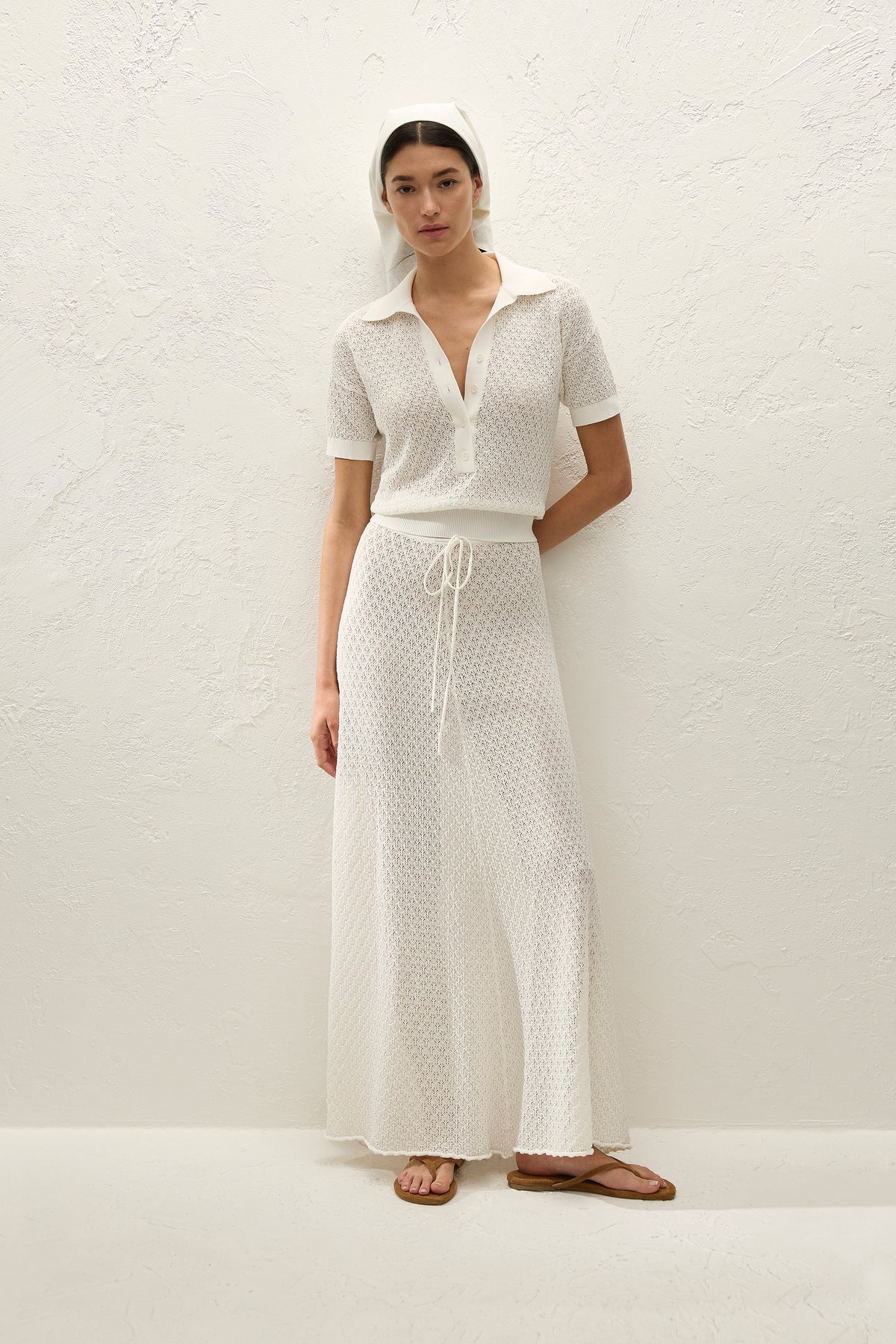 Lenna Skirt Pointelle Lace Vintage White - Final Sale