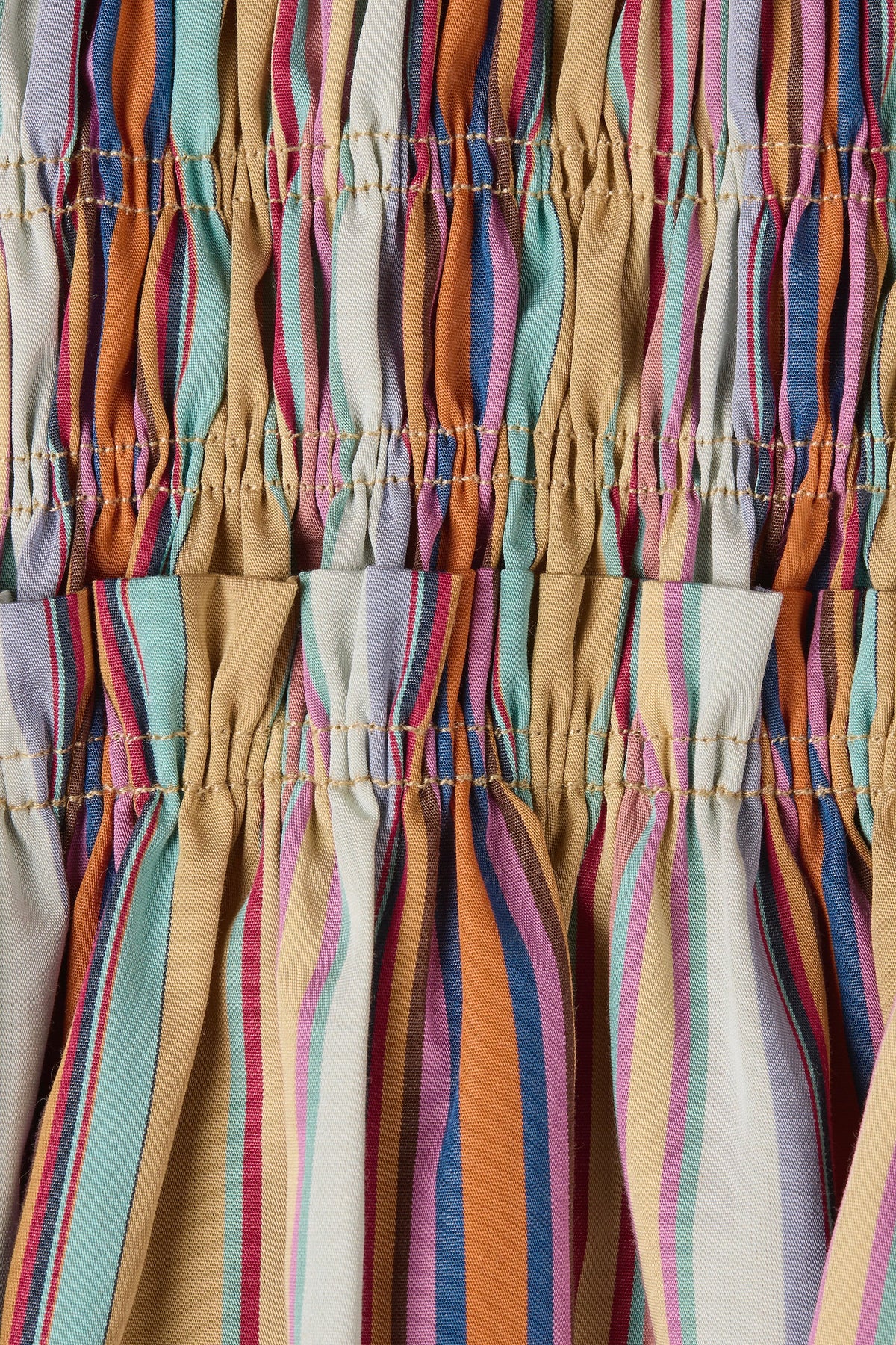 Anniken Maxi Dress Agua Stripe Mustard - Final Sale