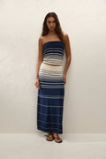 Arlette Strapless Top Navy Cream Stripe - Final Sale