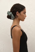 Hair Scrunchie Green Stripe