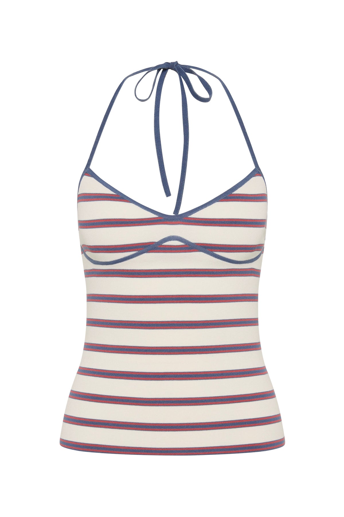 Citara Halter Top Vintage Breton Stripe Micro