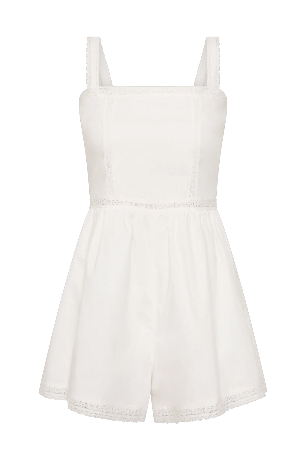 Emilia Playsuit Fresco Lace White - Final Sale
