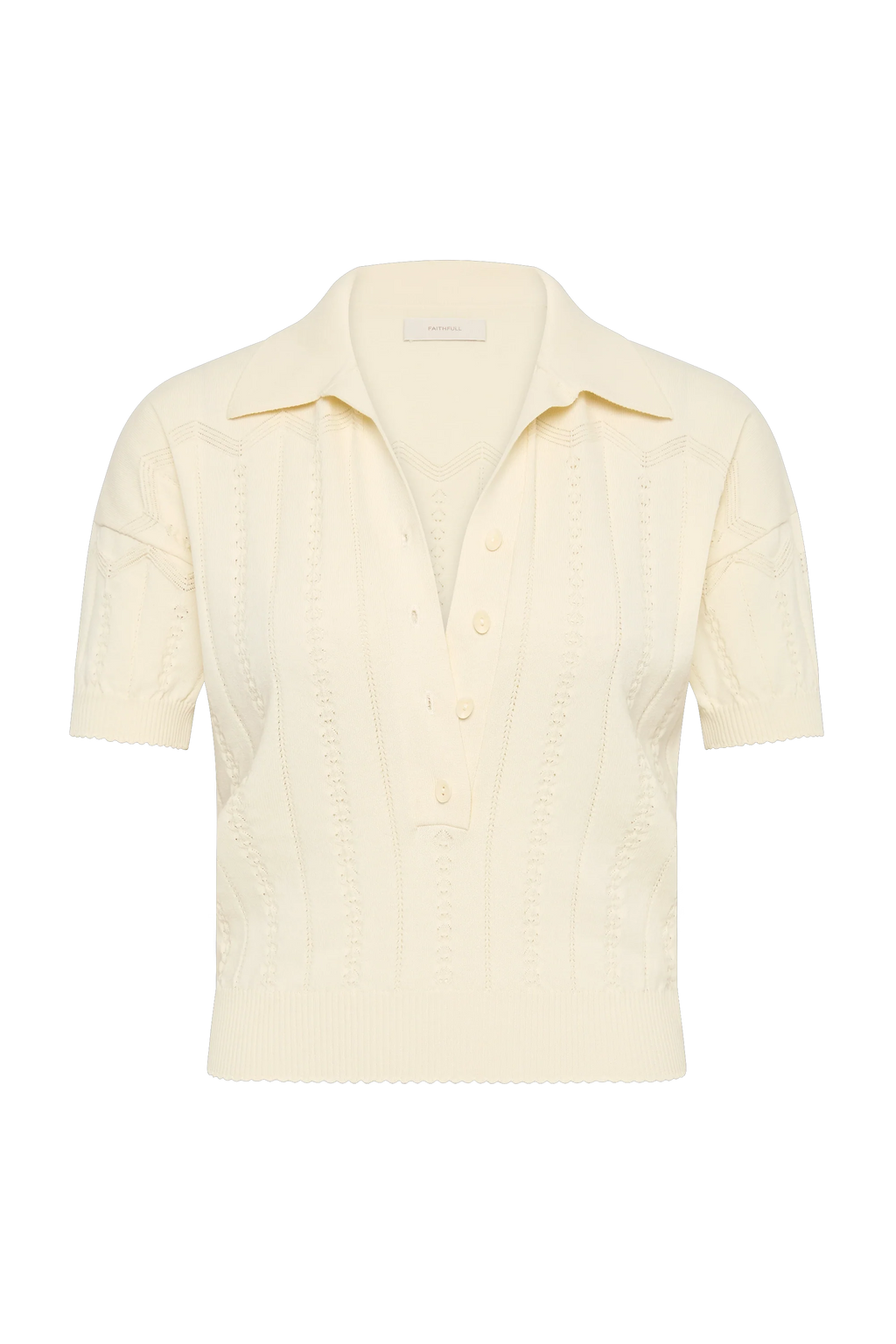 Acme Polo Shirt Maja Pointelle Vintage White