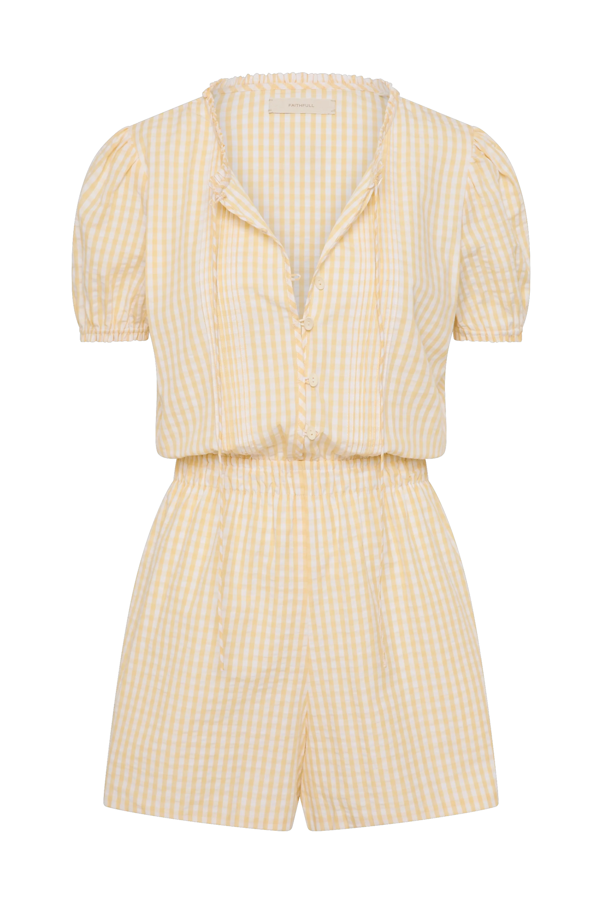Roma Playsuit Butter Textured Gingham