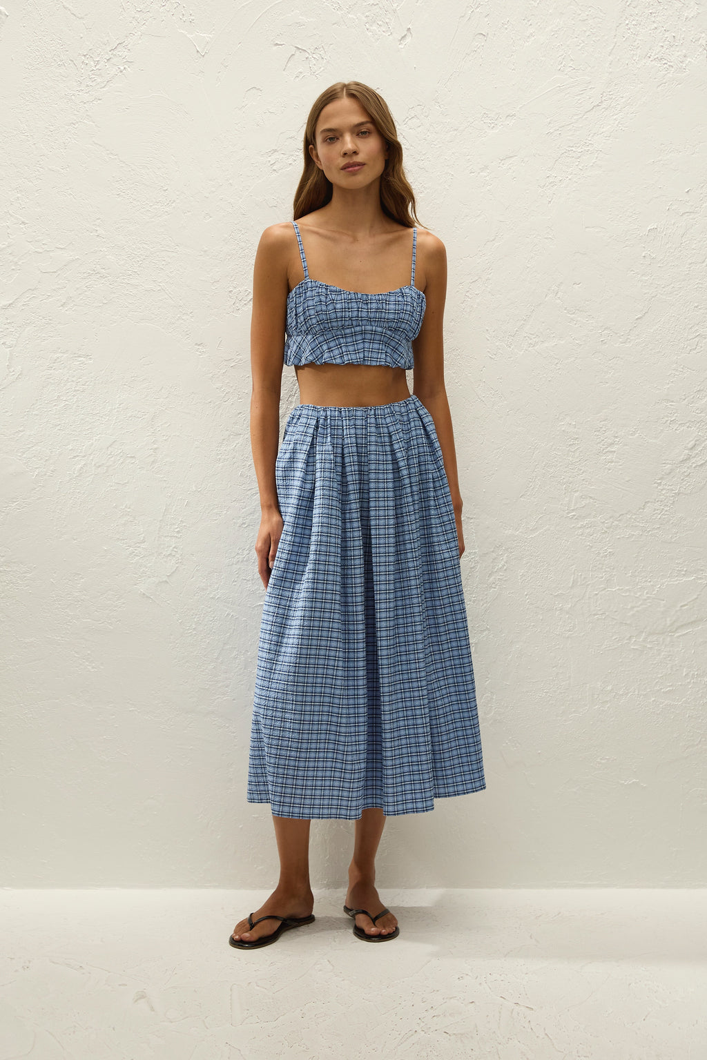 Pelea Top Vintage Blue Check