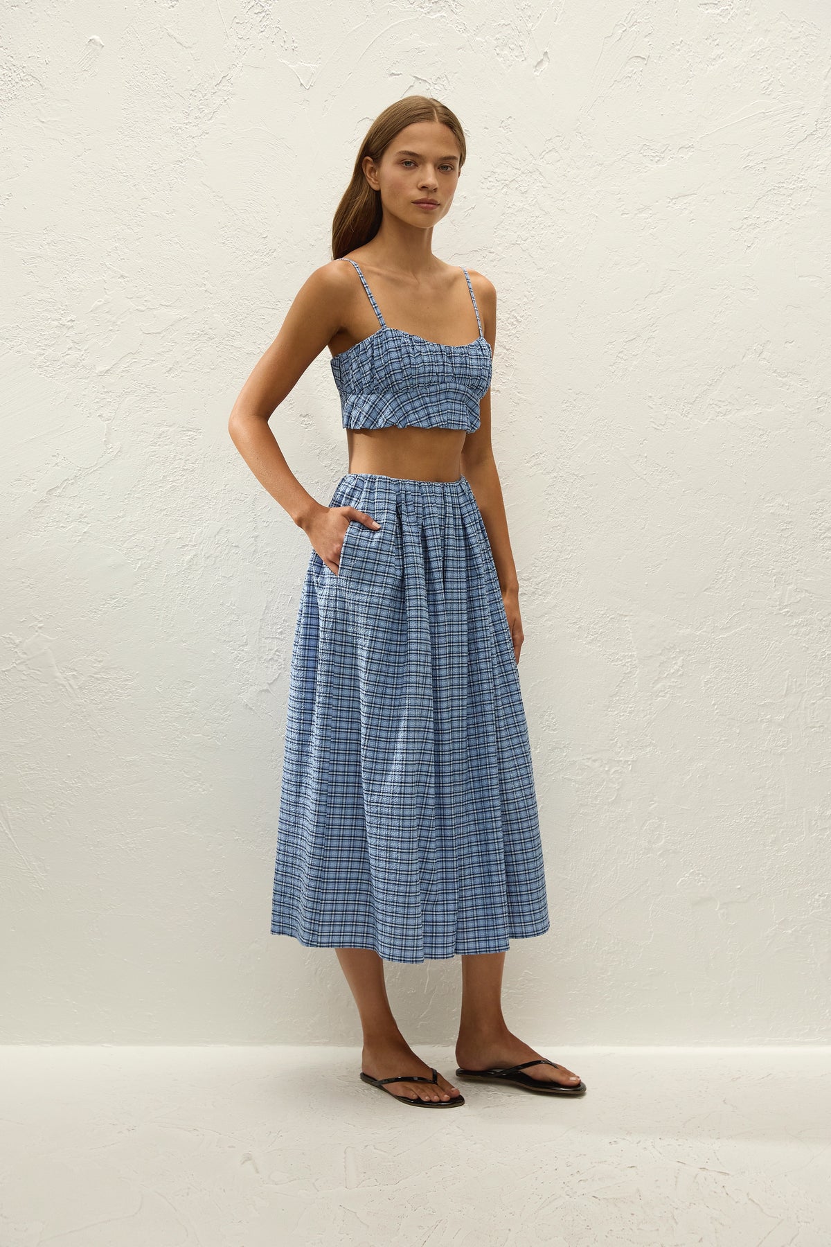 Pelea Top Vintage Blue Check
