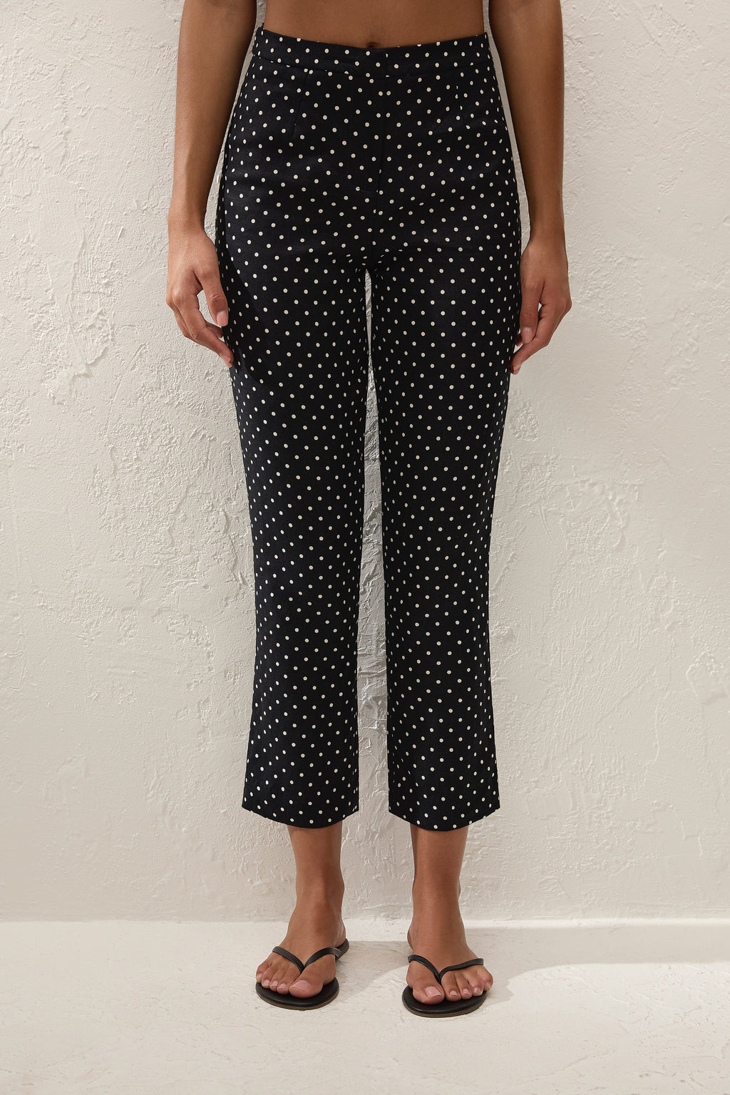 Iria Capri Pant Lola Polka Dot Black Cream